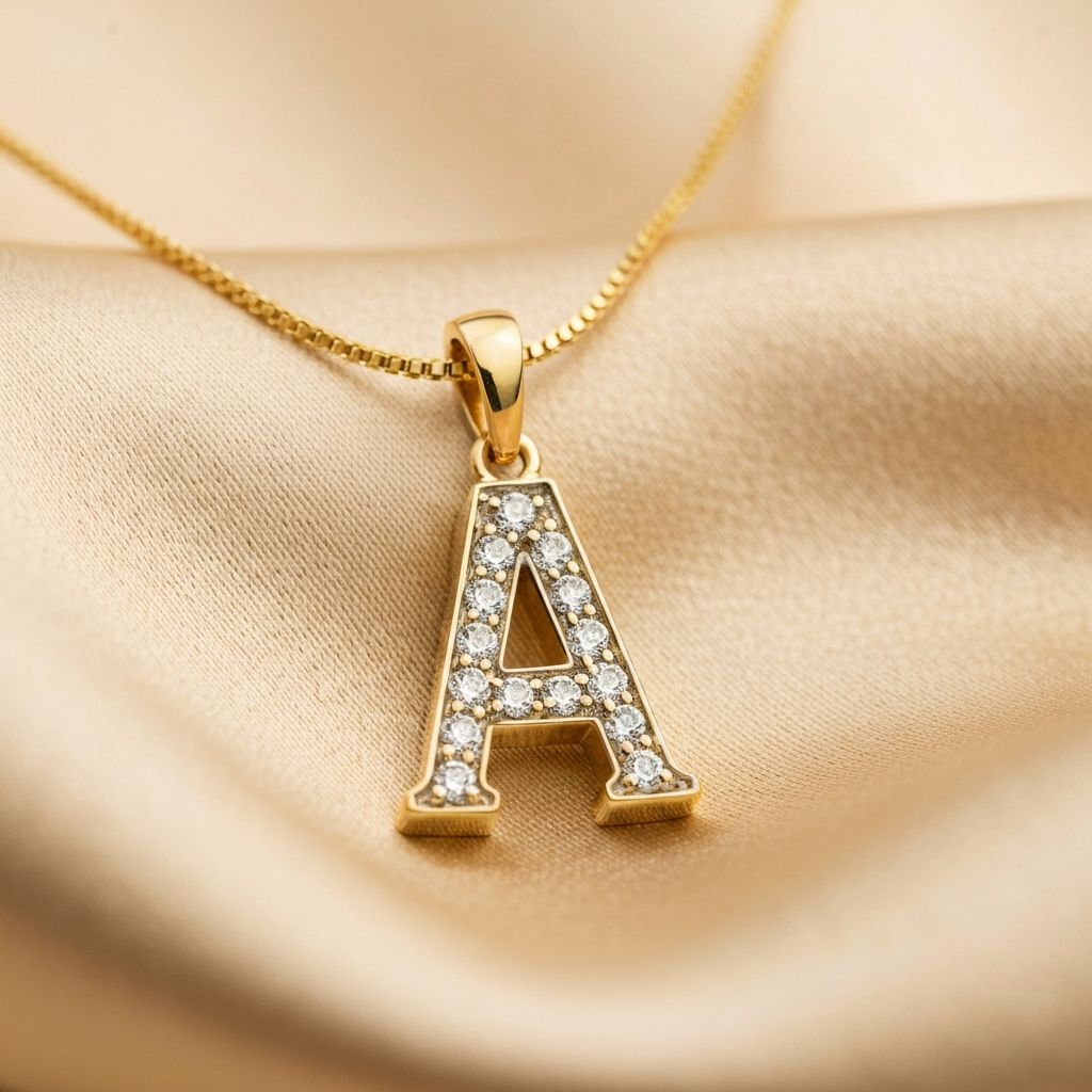 Diamond Letter A Necklace